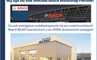 Autoservice van Went nu ook Bosch Workshop Partner